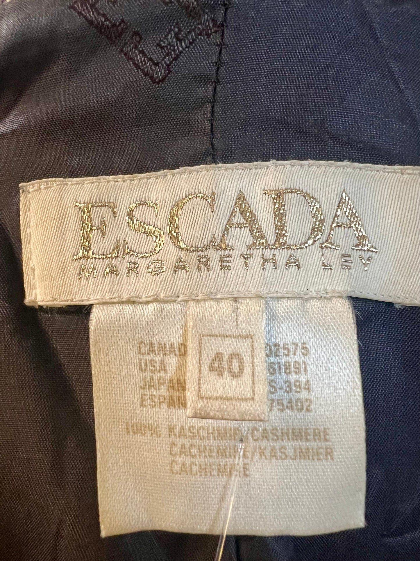 Escada Margaretha Ley Vintage Cashmere Blazer Gr. 40 – 100% Kaschmir Made in Italy