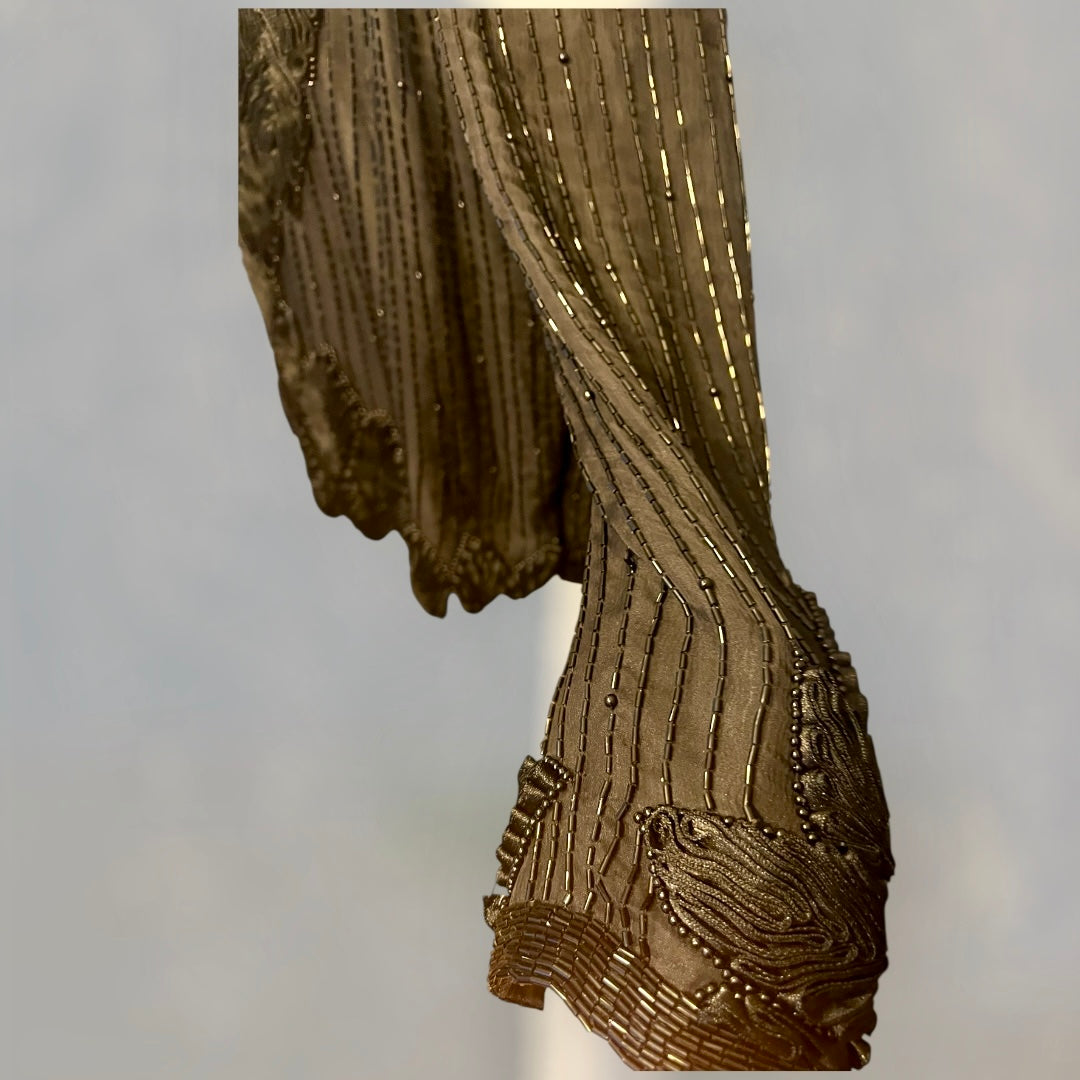 Vintage Seiden Bolero 40 Augustat GmbH India Schwarz Glanz