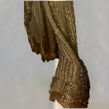 Vintage Seiden Bolero 40 Augustat GmbH India Schwarz Glanz