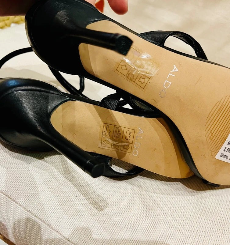 Aldo High Heels Leder Sandaletten Schwarz Gr. 39