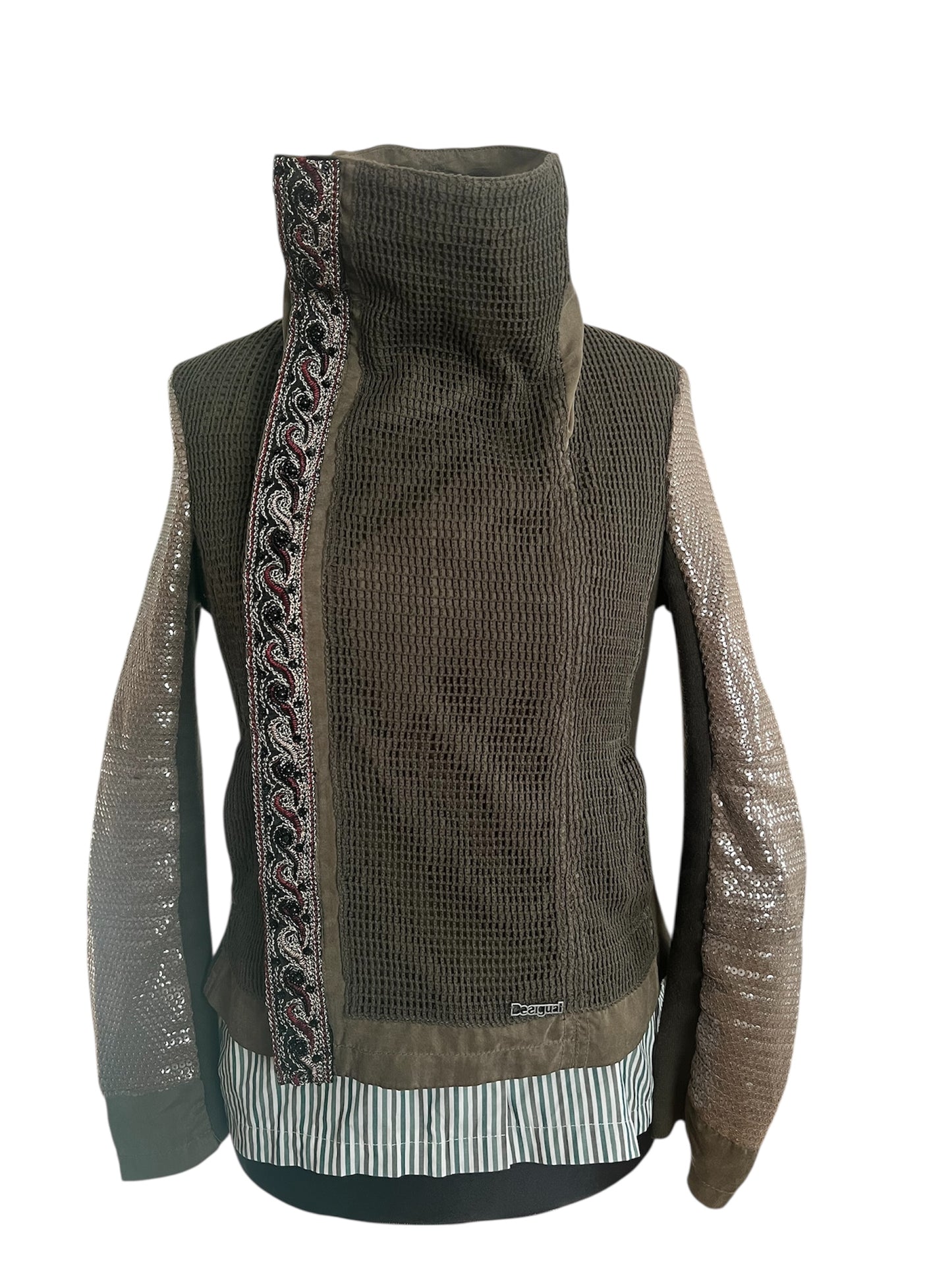 Desigual Wendejacke / Bikerjacke – Gr. 36 – Boho/Bohemian Style – Seltenes Modell