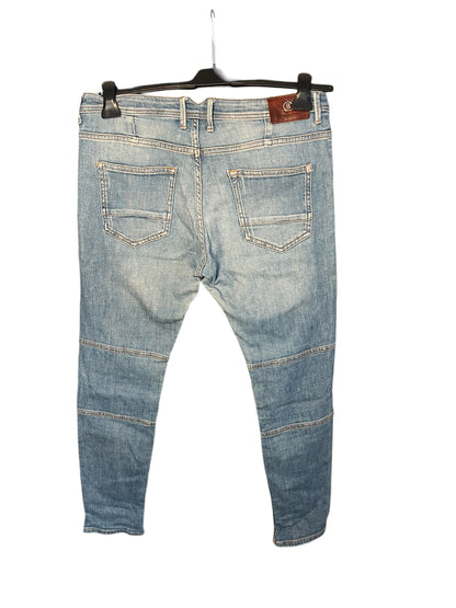 Bogner Jeans Damen W29 L32 M 38 /40 Blau Mid Waist Tapered Logo Premium Denim