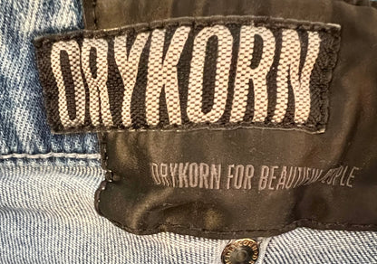 Drykorn Jeans W26 L32 Hellblau Slim Fit Tapered Used Look Y2K Denim Mid Waist Skinny