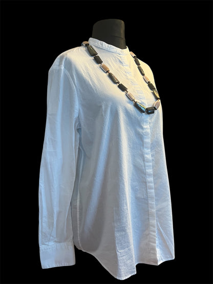 Hugo Boss Responsible Bluse Weiß Gr 42 Oversized Modern A-Linie