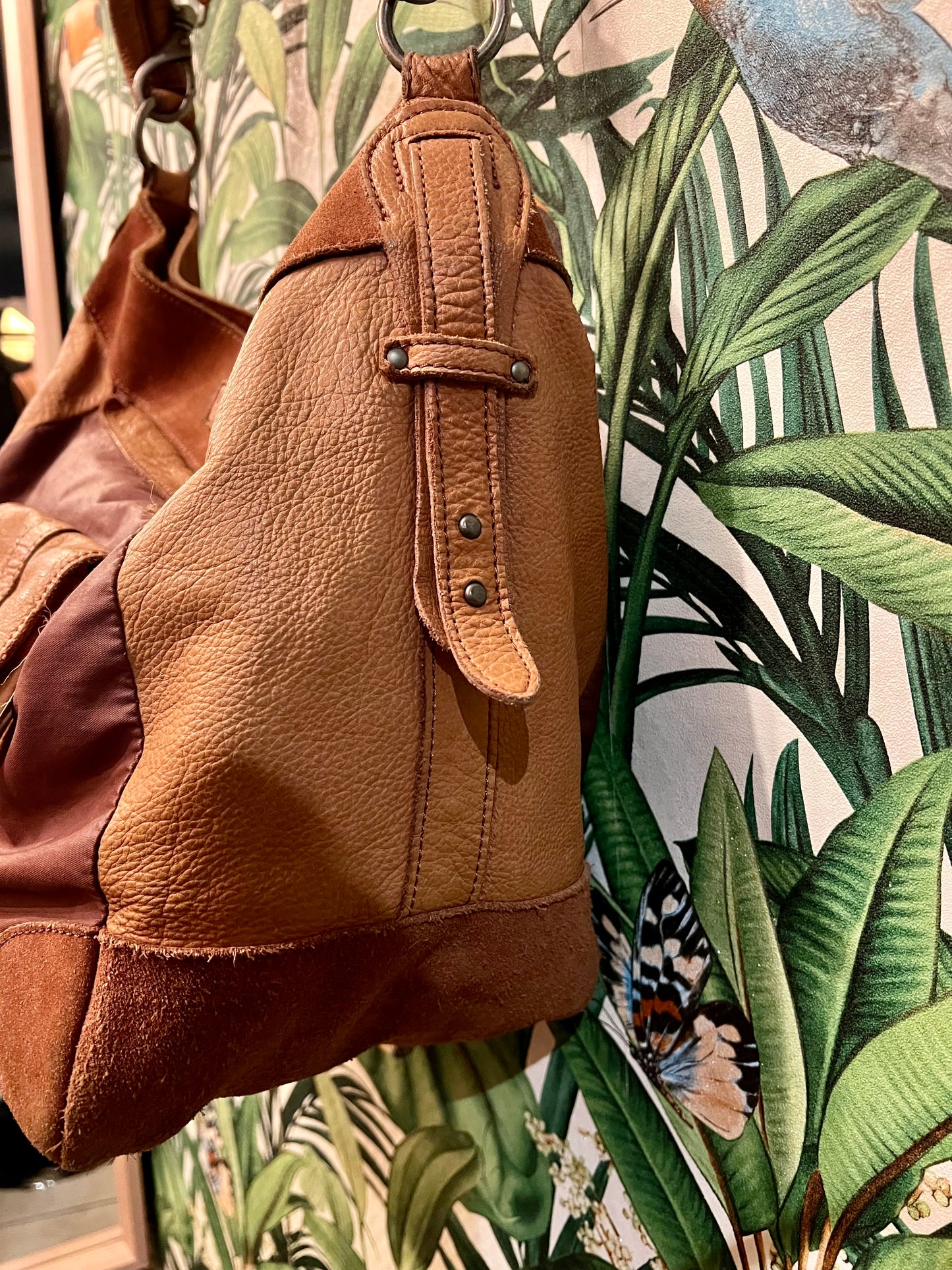Große Liebeskind Berlin Tasche Braun Leder Wildleder Mix Boho