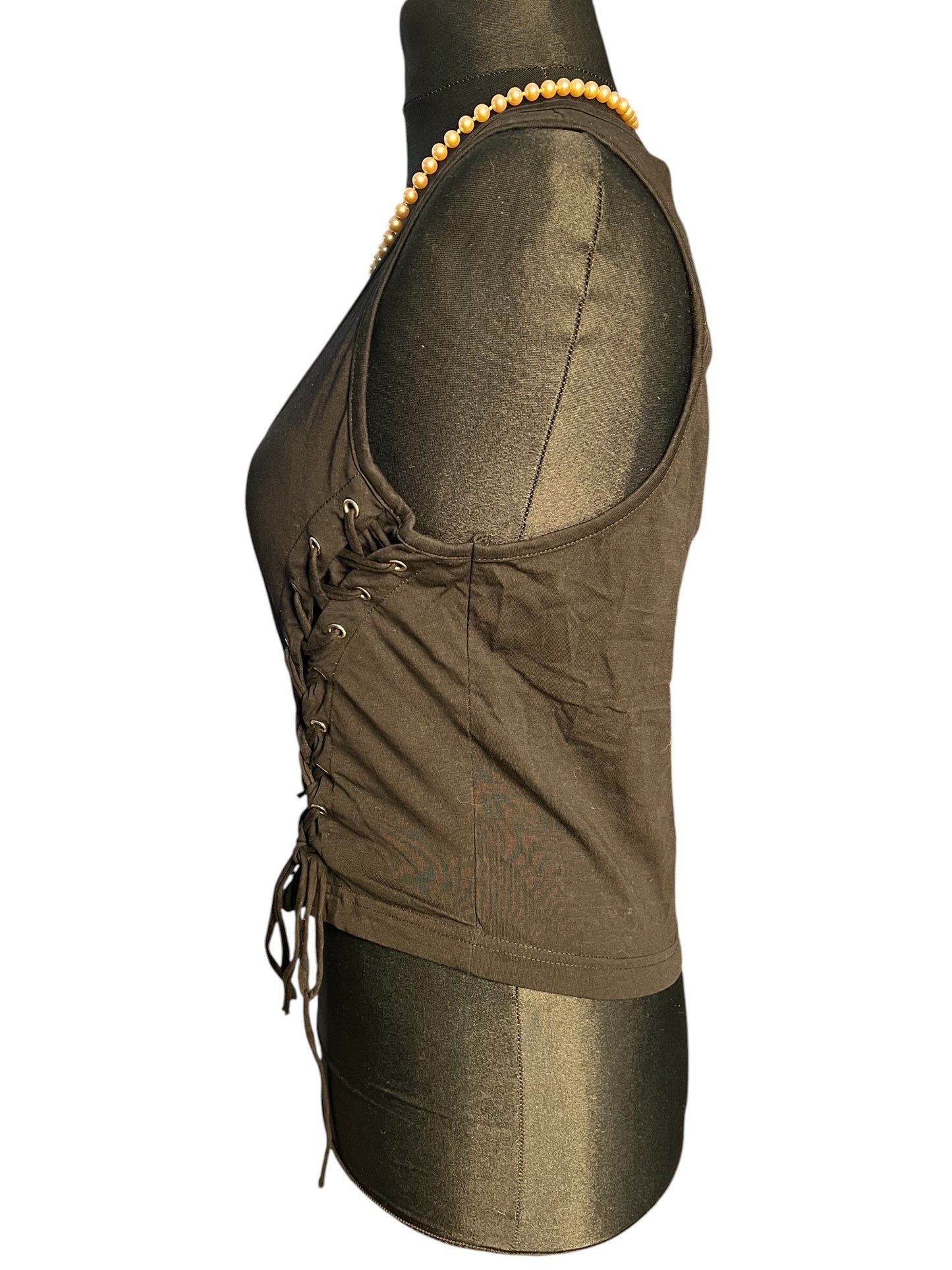 Sara's Choice: Vixxsin – Top Reissverschluss Schnürung Cutout| Gr. XL 40 42  | Dark Alternative