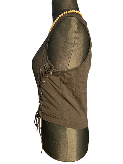 Sara's Choice: Vixxsin – Top Reissverschluss Schnürung Cutout| Gr. XL 40 42  | Dark Alternative