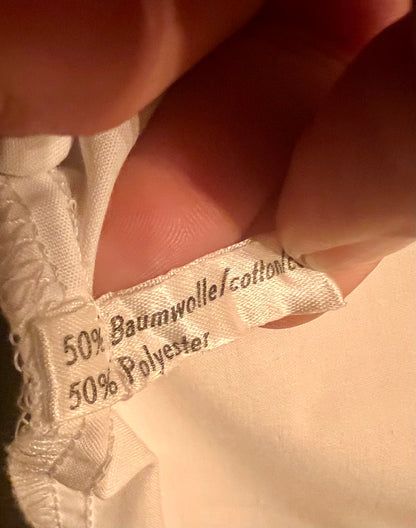 Vintage Bluse Weiß • Gr. 38- 42 • Spitze & Stoffknöpfe • 80er/90er • Gothic Dark