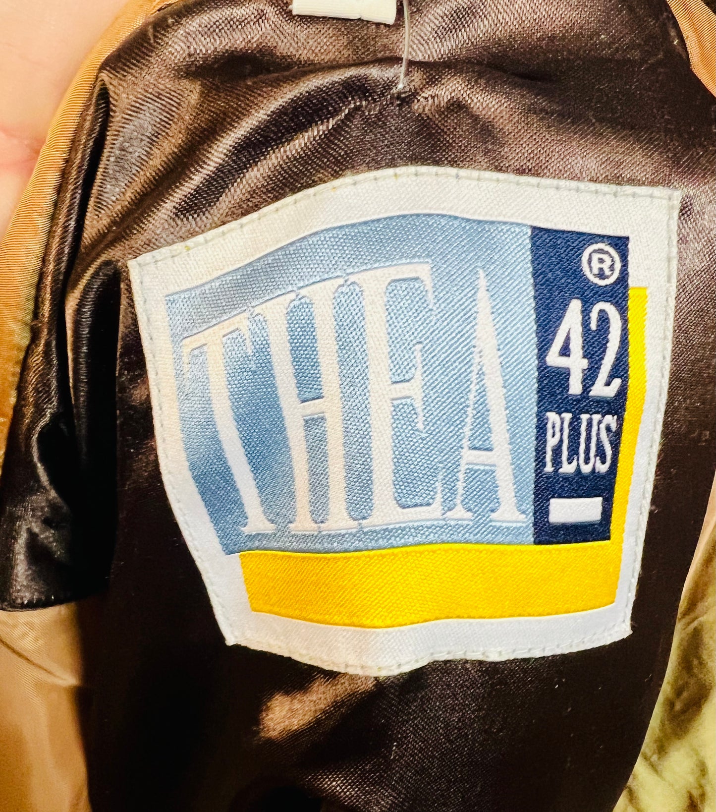 Vintage Winterjacke Damen Gr 44 , THEA 42 Plus, Kupfer/Gold, Kapuze, Y2K/90s