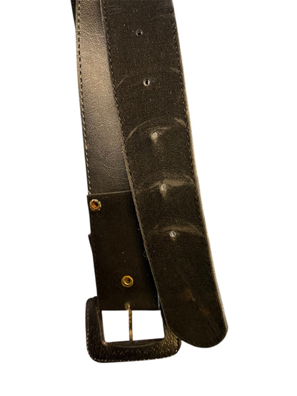 Vintage Samt Gürtel Schwarz mit Perlen & Gold Details – 90s / Y2K Statement Belt ca. 90 cm