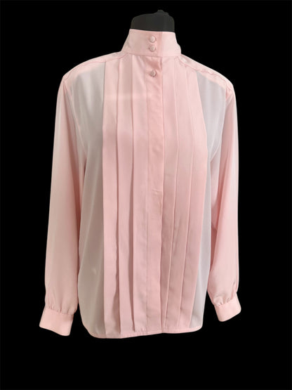 Jean René Vintage Bluse 38 Rosa Biesen Old Money transparent