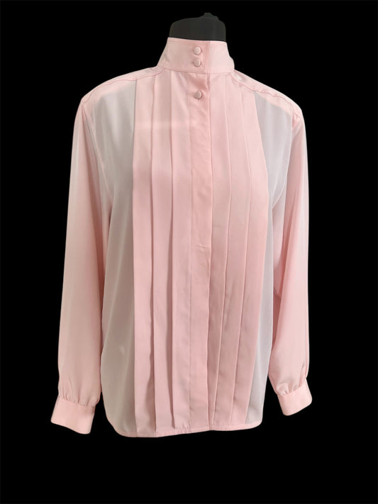 Jean René Vintage Bluse 38 Rosa Biesen Old Money transparent