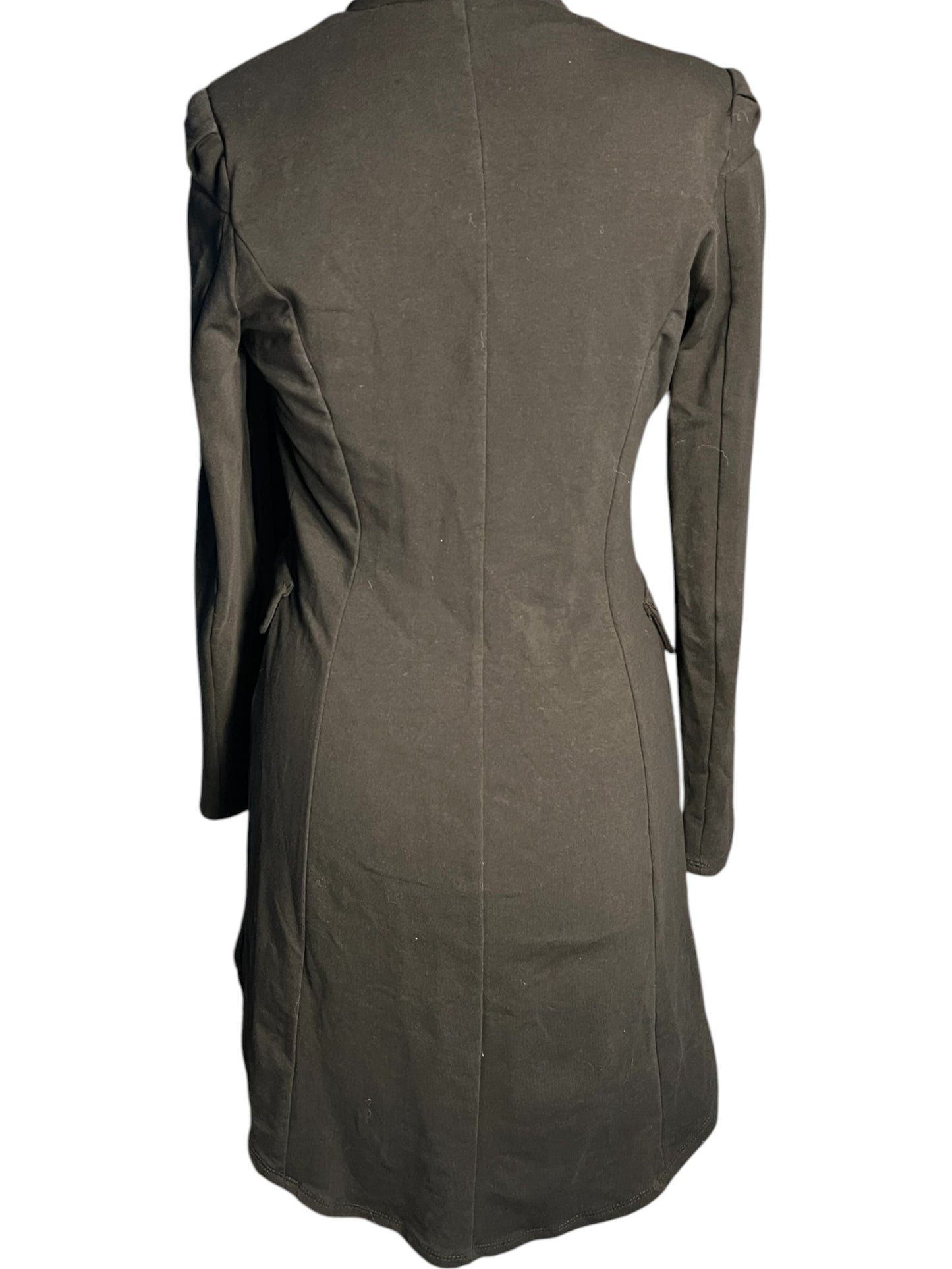 Sara's Choice: Voyelles Military Long Blazer Cardigan Baumwolle schwarz| Gr. 36 38 S M | Dark Alternative