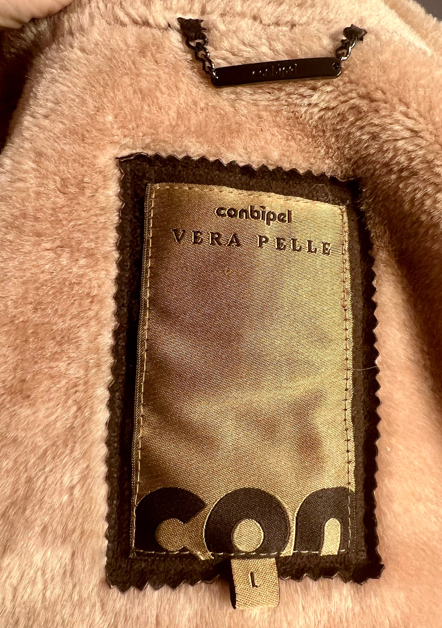 Vintage Lederjacke Echtleder Teddyfutter Unisex 42 L XL kastig Boxy 90s Y2K braun grün Conbipel