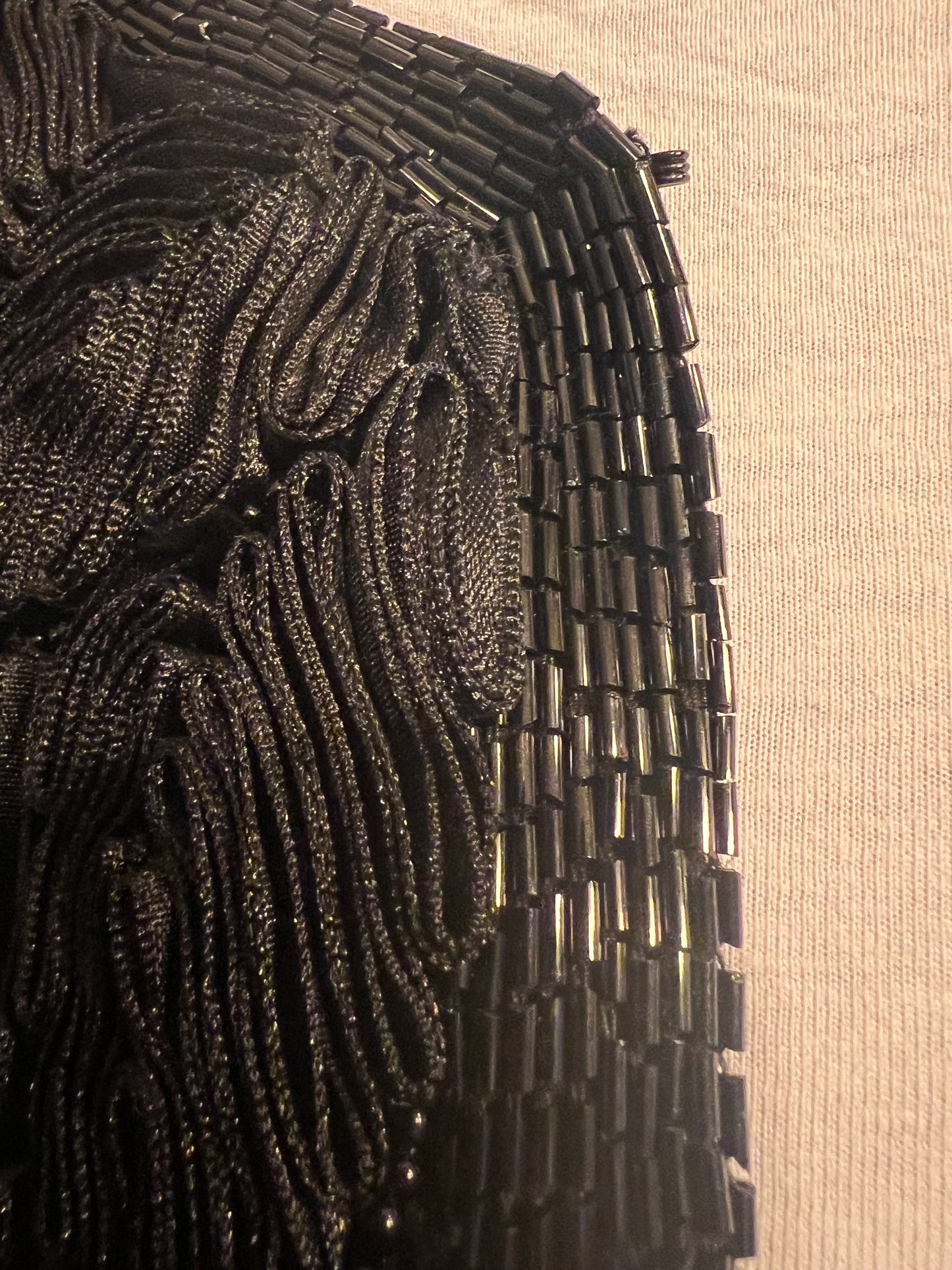 Vintage Seiden Bolero 40 Augustat GmbH India Schwarz Glanz