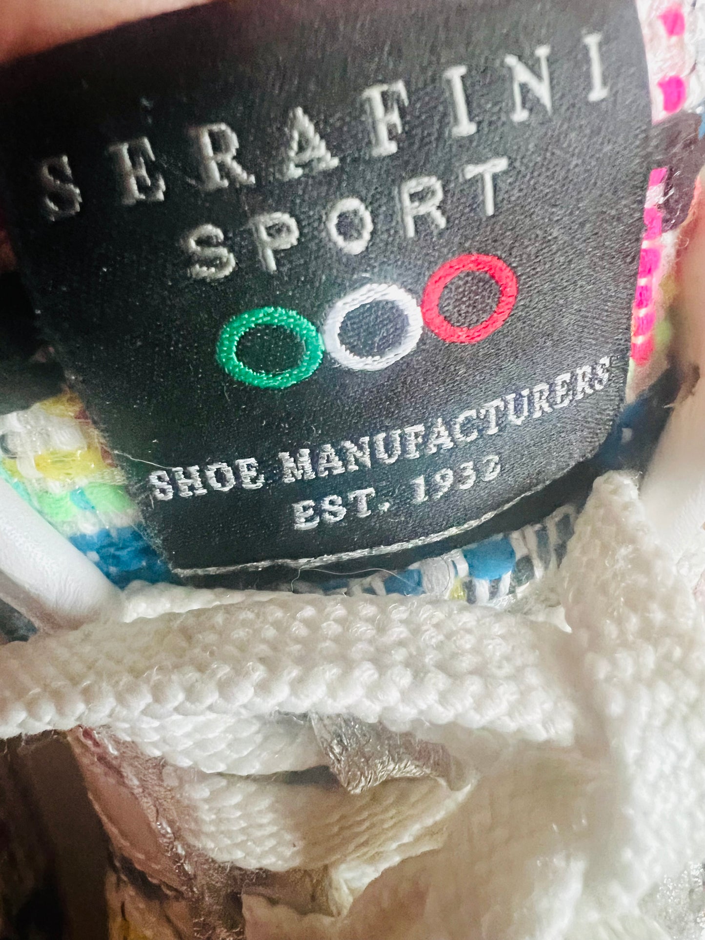 Serafini Sport Sneaker Gr. 38 – Bunte Bouclé & Silber/Holo Details, Designer Sneaker Trend