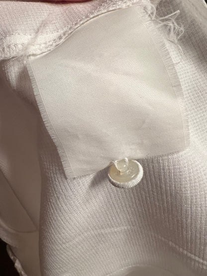 Vintage Bluse Ivory Weiß | Transparent Ärmel | Statement Kragen | Zierdetails | 80s / 90s Chic | Gr. 40