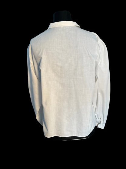 Sara's Choice: Vintage Bluse Landhaus schlicht weiss | Gr. 40 42 L | Dark Alternative