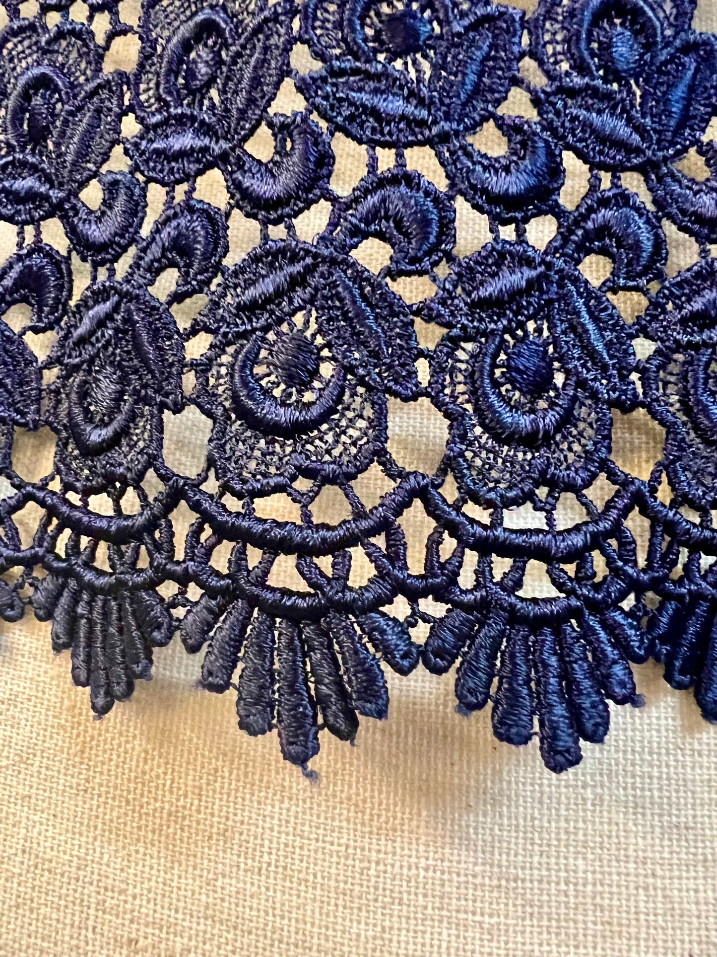 Vintage Spitzen Bolero dunkelblau – 90s Y2K Lace Jäckchen – Italien – Gr. 38/40