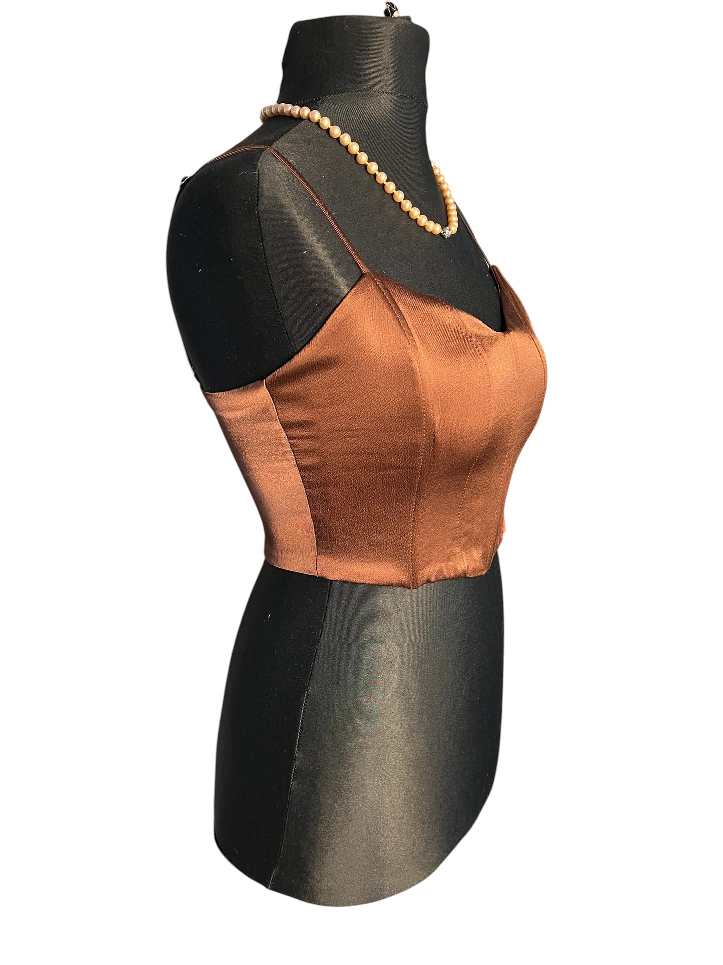 Sara's Choice: Zara – Korsagen Top braun| Gr. 36 38 M | Dark Alternative