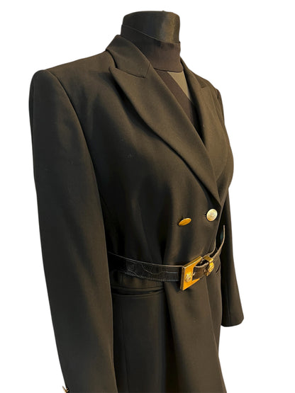 Rosner Vintage Blazer „Domingo“ Schwarz mit Goldknöpfen | Oversized 80s Style | Gr. 38