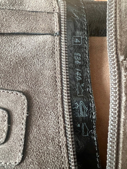 Kennel & Schmenger Boots Wildleder grau braun Nieten Schnallen Gr. 38 (UK 4) Stiefel Biker