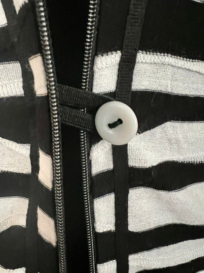 Vintage Gerry Weber Strickjacke | 90s Zebra Struktur Muster | 2-Wege Reißverschluss | Gr. 38 M