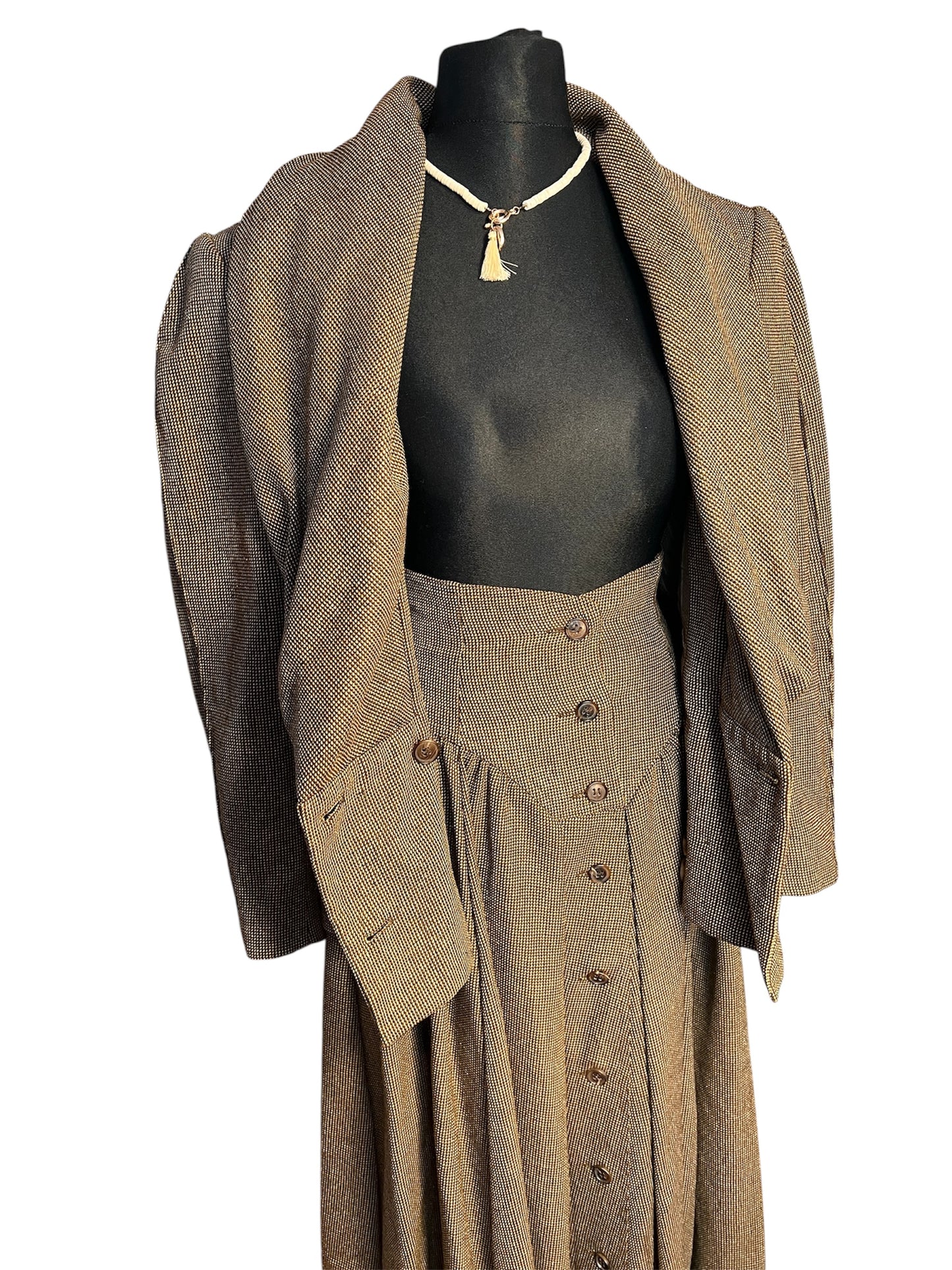 Vintage JOOP! Set Gr M 38 Schurwolle Seide Rock Blazer Dark Academia 80s 90s