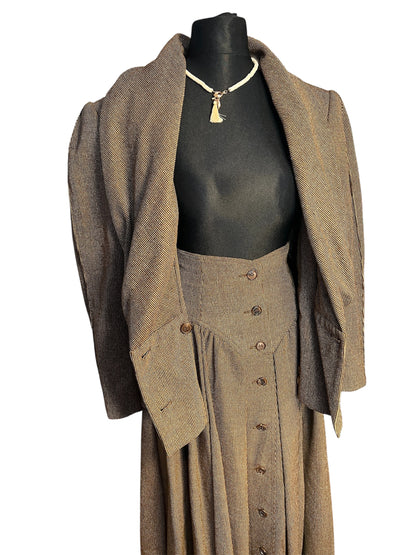 Vintage JOOP! Set Gr M 38 Schurwolle Seide Rock Blazer Dark Academia 80s 90s