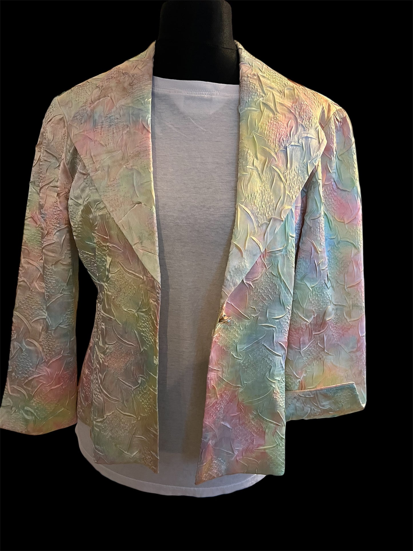 Vintage Joseph Ribkoff Blazer Pastell 40 M Y2K Crashoptik Rainbow