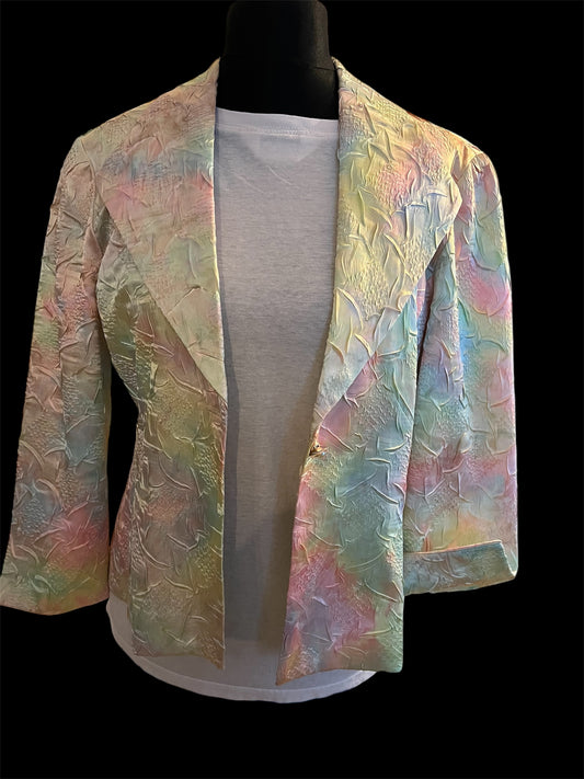Vintage Joseph Ribkoff Blazer Pastell 40 M Y2K Crashoptik Rainbow