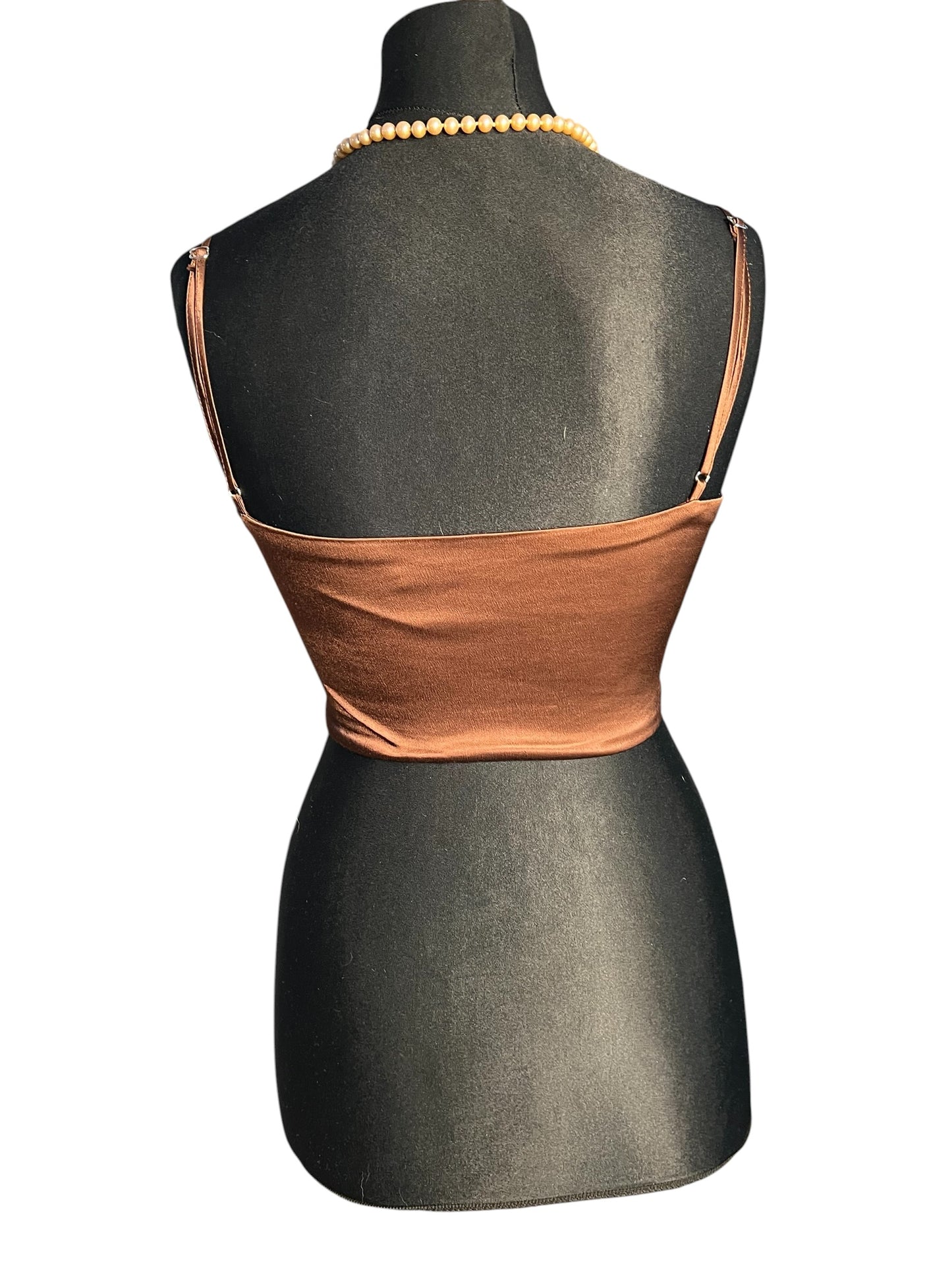 Sara's Choice: Zara – Korsagen Top braun| Gr. 36 38 M | Dark Alternative