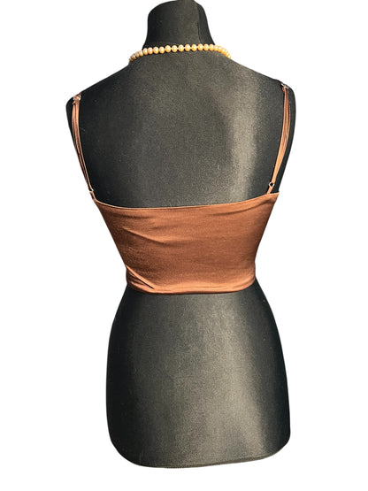 Sara's Choice: Zara – Korsagen Top braun| Gr. 36 38 M | Dark Alternative