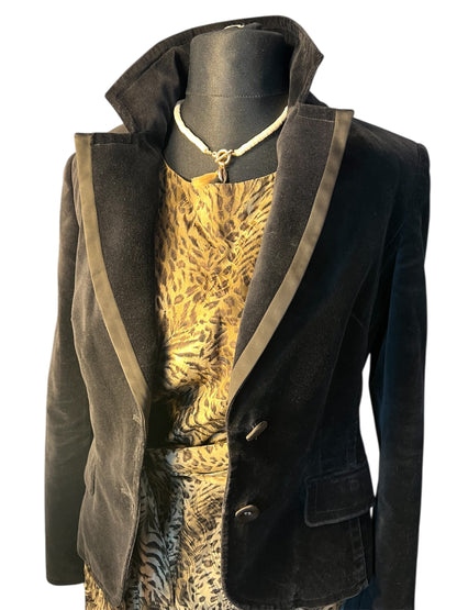 Vintage Samt Blazer Schwarz Gr. 40 Esprit Collection – Velvet Jacket Y2K 90s Chic