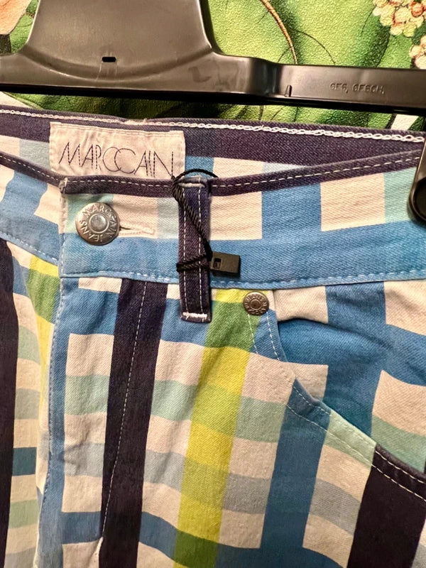 Marc Cain Hose | Gr. N2 S 36 | Kariert | Karottenschnitt | Neuwertig , blau weiß kariert