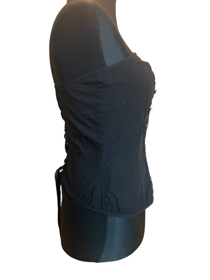 Sara's Choice: Criminal Damage – Korsage Top Knöpfe Schnürung | Gr. L 40 42  | Dark Alternative