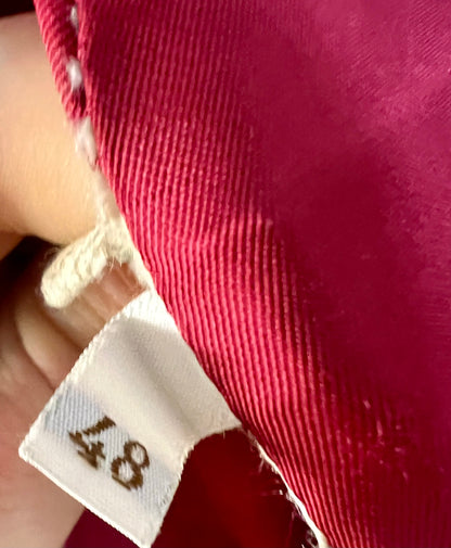 Vintage Arezia Mantel Wolle Kaschmir Weinrot Gr 44 XL Luxus Italien