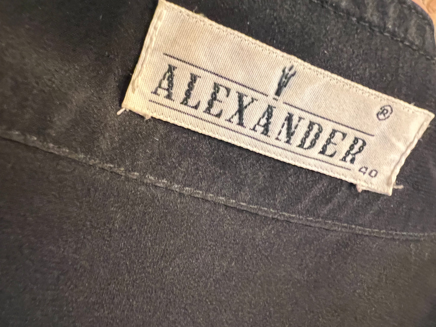 Vintage Alexander Bluse Gr. 40 80er | Schwarz | High Neck | Dark Fashion Statement