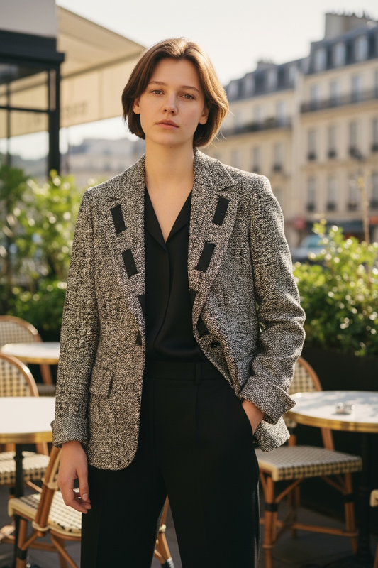 Escada Vintage Blazer 90s | M | Schurwolle | braun schwarz | Quiet Luxury 38 40