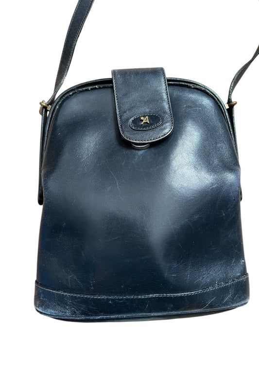 Assima Creation Vintage Leder Tasche dunkelblau Frame Bag Retro Chic