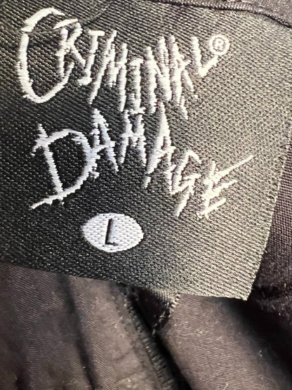 Sara's Choice: Criminal Damage – Korsage Top Knöpfe Schnürung | Gr. L 40 42  | Dark Alternative