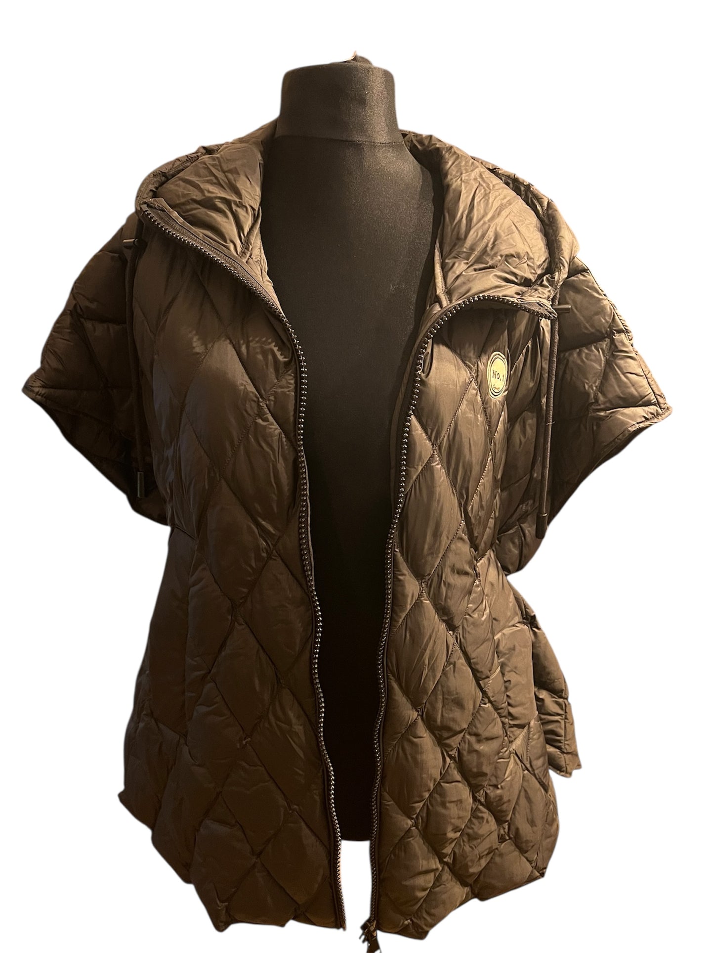 Blonde No 8 CARLY Steppweste S 36 Grün Oliv Oversize mit Kapuze – Neuwertig