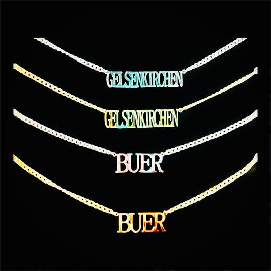 Edelstahl Statement Kette Buer + Gelsenkirchen - handmade by Lunenoir
