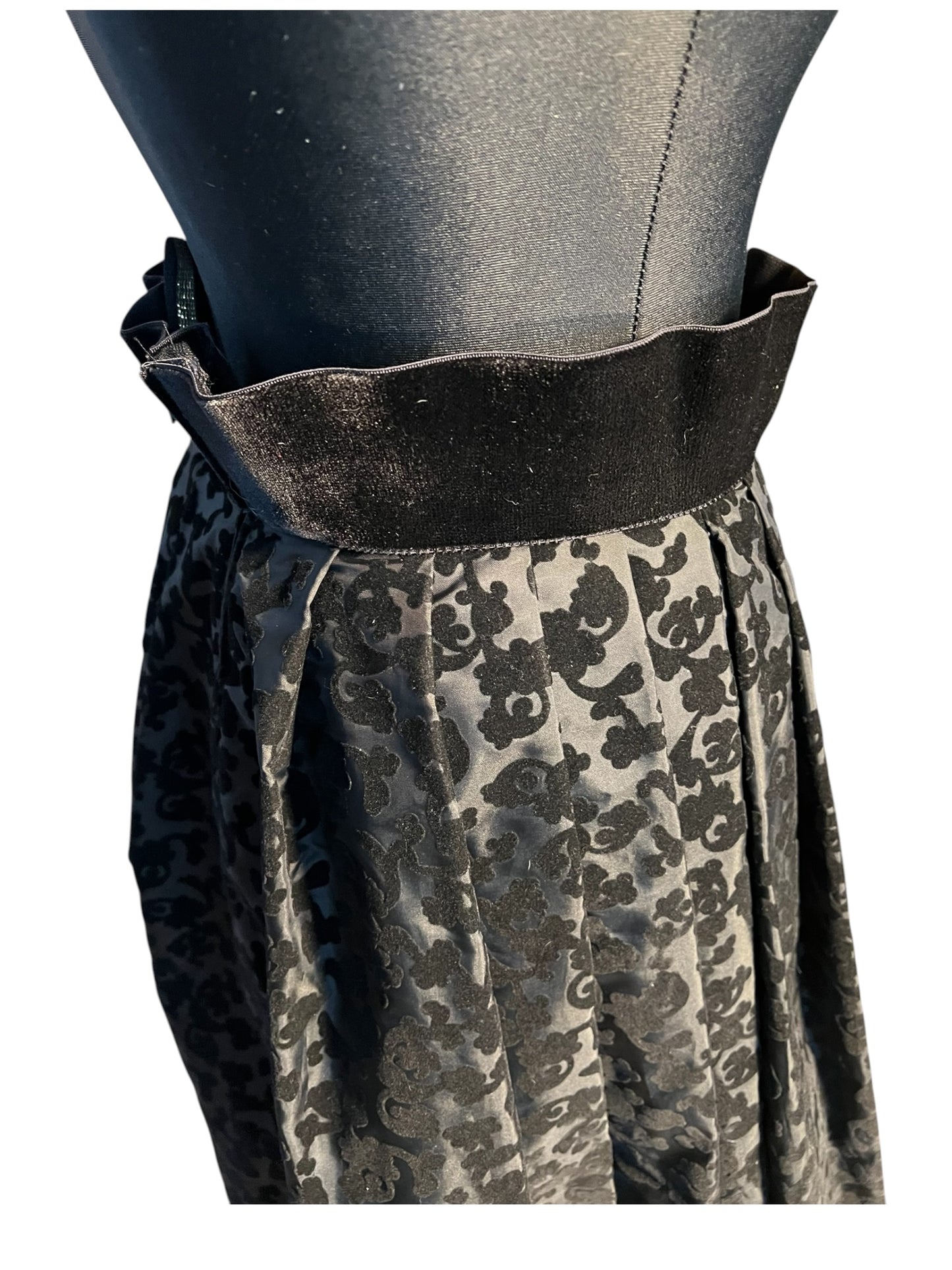 Sara's Choice: Vintage Brigitte Both Rock Samt Muster grau schwarz 50s | Gr. 38 M | Dark Alternative