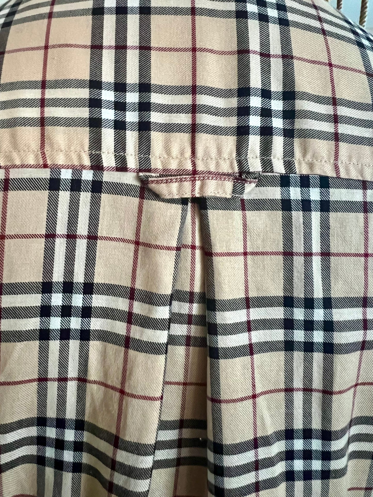 Vintage Burberry London Bluse Gr. 40 – Beige Kariert, Baumwolle, Top Zustand 90s 2000s