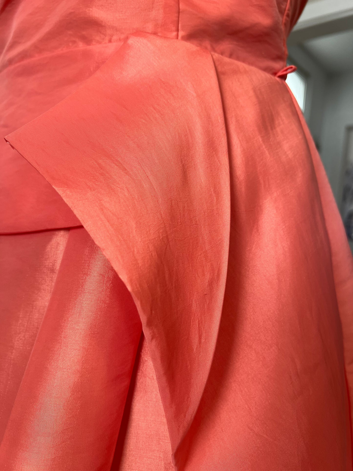 Vintage Vera Mont Cocktailkleid Gr 36 S One Shoulder Apricot Pink Volant Ballon Mini Kleid Elegant Y2K