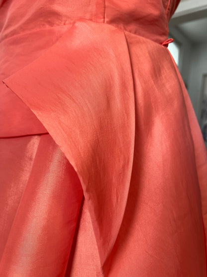 Vintage Vera Mont Cocktailkleid Gr 36 S One Shoulder Apricot Pink Volant Ballon Mini Kleid Elegant Y2K