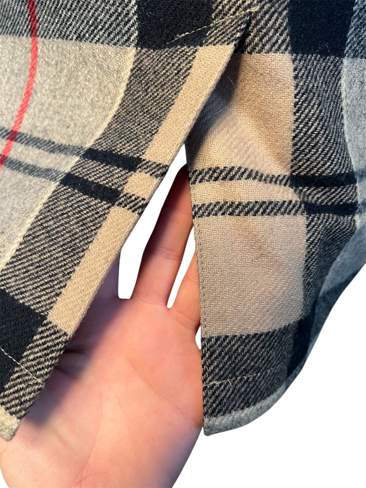 Vintage Rock Barbour Gr. 36 S Nebit Pencil Skirt Dress Tartan kariert 100 % Wolle Blau Grau Rot