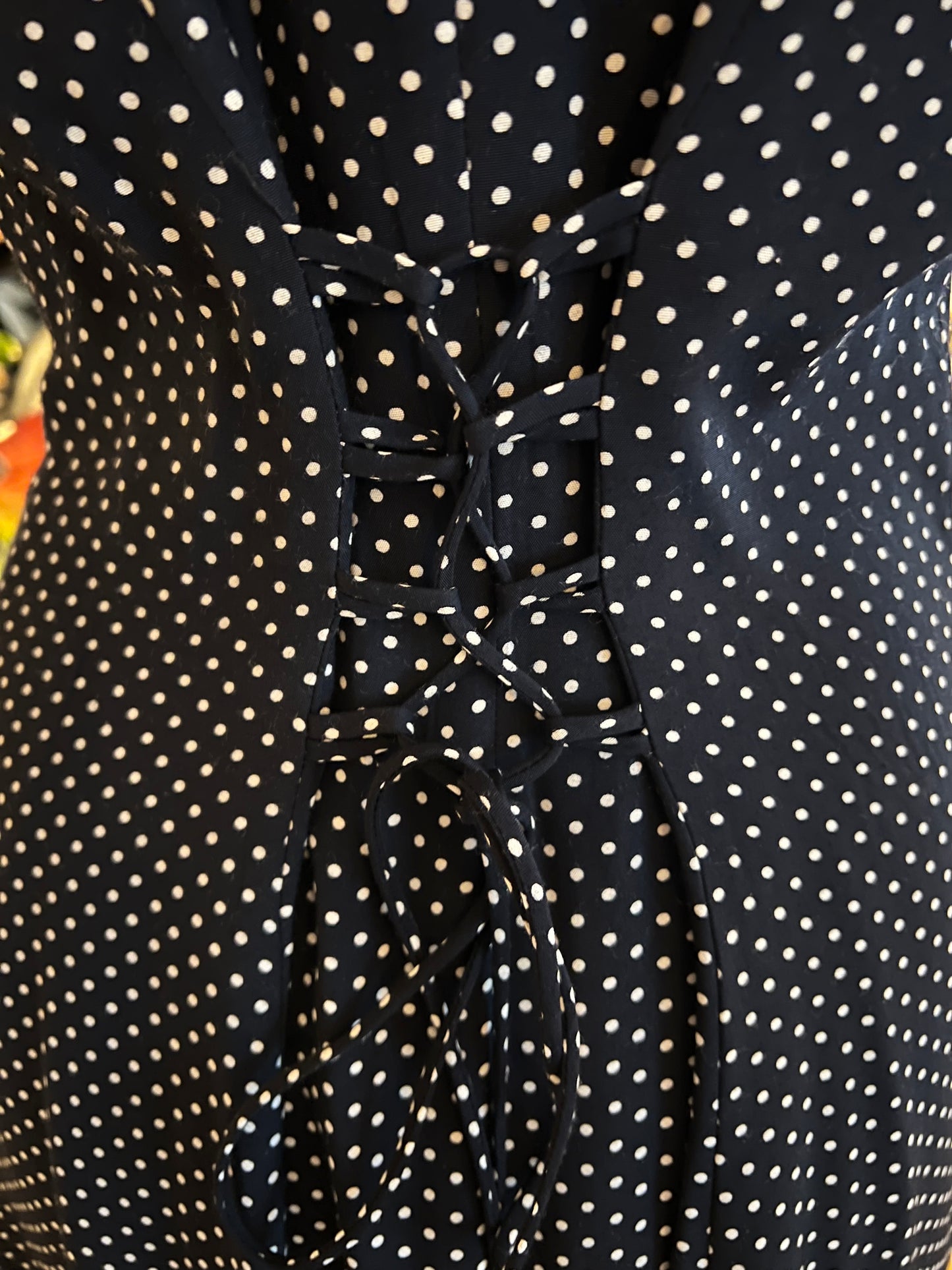 Joseph Ribkoff Kleid Punkte Vintage 38 Blau Polka 80s