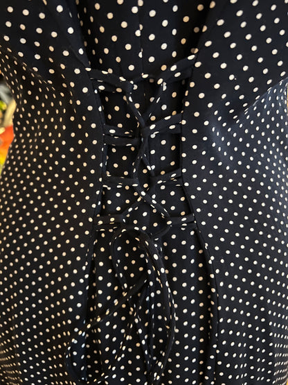 Joseph Ribkoff Kleid Punkte Vintage 38 Blau Polka 80s